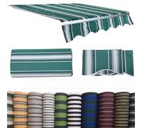 Tessuto di ricambio per tenda da patio, a righe, per giardino e balcone, 4 x 1,5 m, resistente ai raggi UV, facile da installare