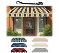 Tessuto di ricambio per tenda da patio impermeabile retrattile 100% 280 g, copertura per porta del ponte e mercato giallo 6 x 3 m durevole e resistente ai raggi UV