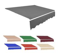 Tessuto di ricambio per tenda da patio, resistente ai raggi UV, 2,5 x 2 m/3 x 2,5 m/3 x 2 m, in poliestere, per terrazza, balcone e spazi esterni, grigio (3 x 2 m)