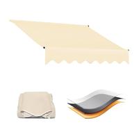 Tessuto di ricambio per tenda da patio, resistente ai raggi UV, impermeabile, telone per giardino, terrazza, balcone, 2/3/4/5 m, grigio/beige (4 x 2 m) 4 x 2 m, copertura ombreggiante durevole