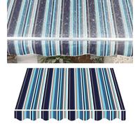 Tessuto di ricambio per tenda da patio retrattile, 100% poliestere, 280 g, con gonna anteriore, per giardino e terrazza, design a righe, dimensioni: 4,5 x 1,5 m