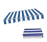 Tessuto di ricambio per tenda da patio retrattile, 3,5 x 2,5 m e 4 x 3,5 m, per balconi, finestre e porte (strisce blu, 5 x 2,5 m)
