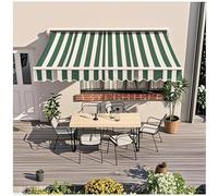 Tessuto di ricambio per tenda da patio retrattile, 300 g/m³, tela in poliestere per porte e finestre, verde e bianco, perfetta per giardini e terrazze (400 x 250 cm)