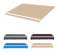 Tessuto di ricambio per tenda da patio retrattile, copertura in tela per balconi, larghezza 3-4,9 m, poliestere resistente alle intemperie, colore cachi (7 x 1,5 m)