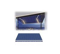 Tessuto di ricambio per tenda da patio retrattile, in tela cerata a righe, varie opzioni di dimensioni, per cortile, balcone, senza cornice (blu, 2,5 x 3,4 m)