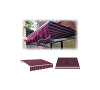 Tessuto di ricambio per tenda da patio retrattile, in tela cerata a righe, varie opzioni di dimensioni, per cortile, balcone, senza cornice (blu, 2,5 x 3,4 m)