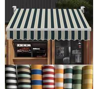 Tessuto di ricambio per tenda da patio retrattile resistente, 280 g/m², adatto per telai da 3 m, 11 ', 12 ', 13 '16', ideale per patio, balcone, vetrine, strisce verdi, 3 x 2 m