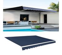 Tessuto di ricambio per tenda da patio retrattile, resistente ai raggi UV, copertura per giardino e terrazza, colore blu, per tende a braccio retrattile