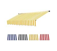 Tessuto di ricambio per tenda da sole a righe, 4 x 2,5 m e 5 x 2,5 m, retrattile, manuale, per esterni, patio, giardino, balcone, mercato (giallo, 4 x 3,5 m)