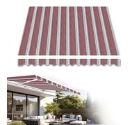 Tessuto di ricambio per tenda da sole a scomparsa manuale, impermeabile, protezione UV, parasole per esterni, 6 x 3 m, design a strisce, ideale per patio e copertura della terrazza