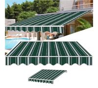 Tessuto di ricambio per tenda da sole a strisce verdi resistente all'acqua - Copertura durevole per cortile e terrazza - 6 x 5 m - Panno per baldacchino esterno - perfetto per protezione dal sole e