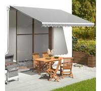 Tessuto di Ricambio per Tenda da Sole Antracite e Bianco 380x345 cm Poliestere