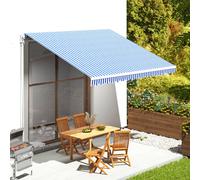 vidaXL Tessuto di ricambio per tenda da sole Blu e Bianco 4x3,5 m
