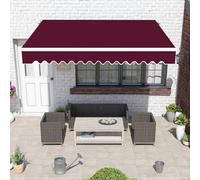 Tessuto di ricambio per tenda da sole con mantovana frontale in tessuto Oxford, resistente ai raggi UV, impermeabile, senza telaio, per terrazza, balcone, cortile, negozio, Market005 (4 x 2,5 m) 4 x