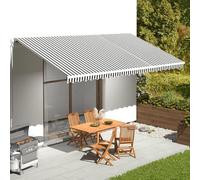 Tessuto di ricambio per tenda da sole con mantovana frontale in tessuto Oxford, resistente ai raggi UV, impermeabile, senza telaio, per terrazza, balcone, cortile, negozio, Market003 (4,9 x 2 m) 5 x 2