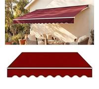 Tessuto Di Ricambio per Tenda Da Sole Da Esterno, Rosso Scuro Telo Parasole e Resistente Ai Raggi UV Tendalino per Negozi Terrazze Griglie, Senza Telaio(9.8x8ft/3x2.4m)