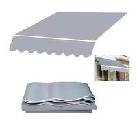 Tessuto di Ricambio per Tenda da Sole da Giardino con Retrattile Manuale con Mantovana Resistente All'acqua UV Sostituzione Della Protezione Solare Telo Parasole ,senza Corni(Size:6x2.5m,Color:Grigio)