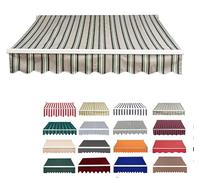 Tessuto di Ricambio per Tenda da Sole da Giardino con Retrattile Manuale, per Patio, Terrazzo, Esterno, Giardino Telo di Ricambio per Tenda Parasole Retrattile,02,12.5x8.2FT/380x250CM