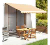 vidaXL Tessuto di Ricambio per Tenda da Sole Giallo e Bianco 4x3,5 m