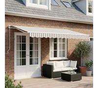 Tessuto di ricambio per tenda da sole, grigio chiaro, bianco, 6 x 3 m, poliestere | Include mantovana, resistente ai raggi UV e all'acqua, non scolorisce, per balcone, terrazzo, giardino