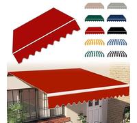 Tessuto di ricambio per tenda da sole impermeabile rosso 3,0 x 2,5 m, copertura per baldacchino per balcone, durevole Markise Bespannung 8 x 6,5 ftIdeale soluzione ombreggiante all'aperto