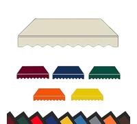 Tessuto di ricambio per tenda da sole retrattile, 3 x 2,4 m, copertura parasole per esterni, colore beige, per terrazza, patio, balcone, solo tessuto in tela (3,5 x 3 m)