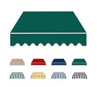 Tessuto di ricambio per tenda da sole retrattile, 4 x 3 m, per porta del patio, copertura verde, resistente ai raggi UV e alle intemperie, perfetto per ombra e comfort all'aperto (5 x 3 m)