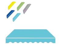 Tessuto di ricambio per tenda da sole retrattile, 5 x 3,5 m e 2,5 x 2 m, copertura per esterni per finestre e porte del patio, blu lago, protezione UV 4 x 3,5 m