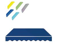 Tessuto di ricambio per tenda da sole retrattile, 5 x 3,5 m e 2,5 x 2 m, per esterni, per finestre e porte (blu, 4,9 x 2,4 m), protezione UV resistente alle intemperie