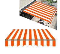 Tessuto di ricambio per tenda da sole retrattile, 6 x 3 m, da 2 a 6 m, per finestre da cortile, strisce arancioni e bianche per tende da sole Sunsetter