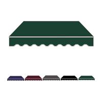 Tessuto di ricambio per tenda da sole retrattile, da 200 x 150 cm a 700 x 300 cm, tela di poliestere verde per patio, copertura parasole resistente, perfetta per terrazze e giardini