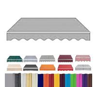 Tessuto di ricambio per tenda da sole retrattile da 3,5 x 3,5 m, colore grigio, per tende da terrazza (senza telaio), resistente alle intemperie, 245 x 200 cm