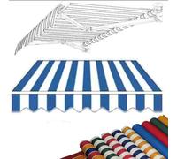 Tessuto di ricambio per tenda da sole retrattile impermeabile, 3 m, 4 m, 4,9 m, 6,1 m, in poliestere, per patio, finestre, porte e terrazze del mercato (colore B, 4 x 2,5 m)