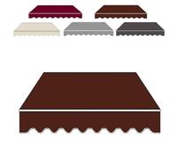 Tessuto di ricambio per tenda da sole retrattile impermeabile, 3 x 2,4 m, con mantovana per porte e finestre, colore caffè, durevole e resistente ai raggi UV