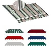 Tessuto di ricambio per tenda da sole retrattile impermeabile di alta qualità, resistente, 280 g, in poliestere a righe, copertura superiore per ombrellone, cortile, terrazza, balcone (2,4 x 2,1 m