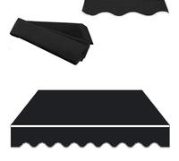 Tessuto di ricambio per tenda da sole retrattile manuale, impermeabile, per uso esterno, 4,6 x 3 m, colore nero, adatto per 2 x 1,5 m, 3 x 1,5 m, 3 x 2,4 m, 3,7 x 2,4 m, 6,1 x 2 m