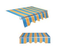 Tessuto di ricambio per tenda da sole retrattile, resistente ai raggi UV, copertura esterna 500 x 250 cm e 600 x 300 cm, copertura superiore per tenda da giardino (blu giallo 3 x 2 m)