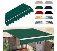 Tessuto di ricambio per tenda da sole verde resistente all'acqua 3 x 2,5 m per balcone, copertura parasole durevole per esterni Markise Bespannung protezione UV 3 x 1,5 m