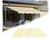 Tessuto di ricambio per tenda da terrazza beige chiaro, 300 x 250 cm, copertura retrattile in tela impermeabile per finestre e porte