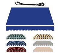 Tessuto di ricambio per tenda da terrazza retrattile, 100% poliestere, con protezione UV, 4,9 x 4 m, blu scuro, per terrazza, portico e giardino