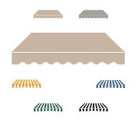 Tessuto di ricambio per tenda impermeabile con mantovana 3,5 x 3 m, parasole e copertura resistente alle intemperie per tenda da balcone (colore: cammello, 4,5 x 3,5 m)