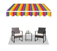 Tessuto di ricambio per tenda manuale retrattile, resistente ai raggi UV, impermeabile, copertura per balcone, 3 x 2/4 x 3/5 x 4 m, colore arcobaleno (7 x 2 m)