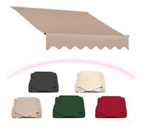 Tessuto di ricambio per tenda parasole per esterni, con mantovana per finestre e porte, color cachi, 500 x 300 cm, durevole e resistente alle intemperie