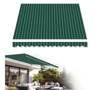 Tessuto di ricambio per tenda parasole retrattile per esterni, impermeabile, 300 g/m², 100% poliestere, protezione UV, a righe verdi (dimensioni: 3,6 x 2 m)
