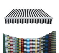 Tessuto di ricambio per tenda retrattile 400 x 300 cm, impermeabile, protezione UV, a strisce, ideale per balcone e finestre, 2 x 1,5 m