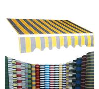 Tessuto di ricambio per tenda retrattile 400 x 300 cm, protezione UV, materiale impermeabile, design a righe, per balcone e finestra, 3 x 1,5 m