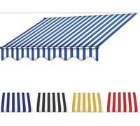 Tessuto di ricambio per tenda retrattile, colore blu e bianco, materiale per tenda da 3,5 m, per uso esterno, tessuto di ricambio, tessuto resistente alle intemperie