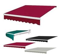 Tessuto di ricambio per tenda retrattile con mantovana, materiale resistente ai raggi UV, copertura per esterni, per patio e terrazza, impermeabile, colore rosso, 1,4 x 4,5 m