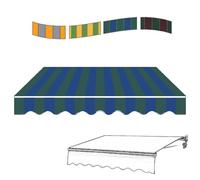 Tessuto di ricambio per tenda retrattile, copertura impermeabile in poliestere per balcone, disponibile in 2 x 1,5 m, 4 x 3 m, 4,5 x 3,5 m, elegante design a righe (1,5 x 1,5 m)