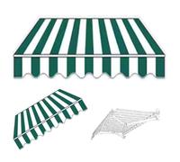 Tessuto di ricambio per tenda retrattile, copertura verde a baldacchino con mantovana, 5 x 1,5 m, per tende da balcone, materiale per tende da sole, perfetta per ombra esterna